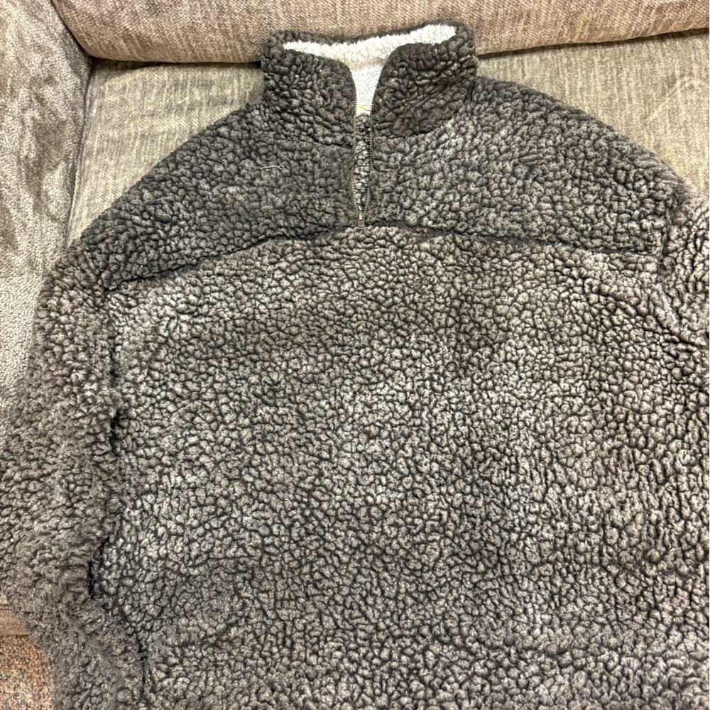 Peach Love California Gray Zip Up Sweater